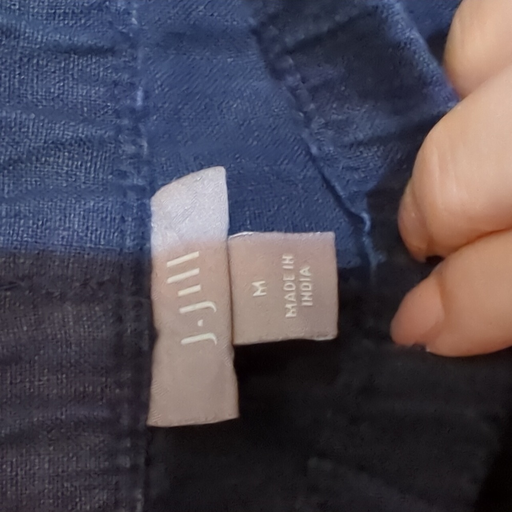 J. Jill 100% Linen Deep Blue Relaxed Pants - Picture 5 of 11